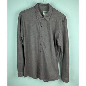 Youngla Shirt Button Up Long Sleeve Maroon Red Cotton Blend Stretch Men’s Xl